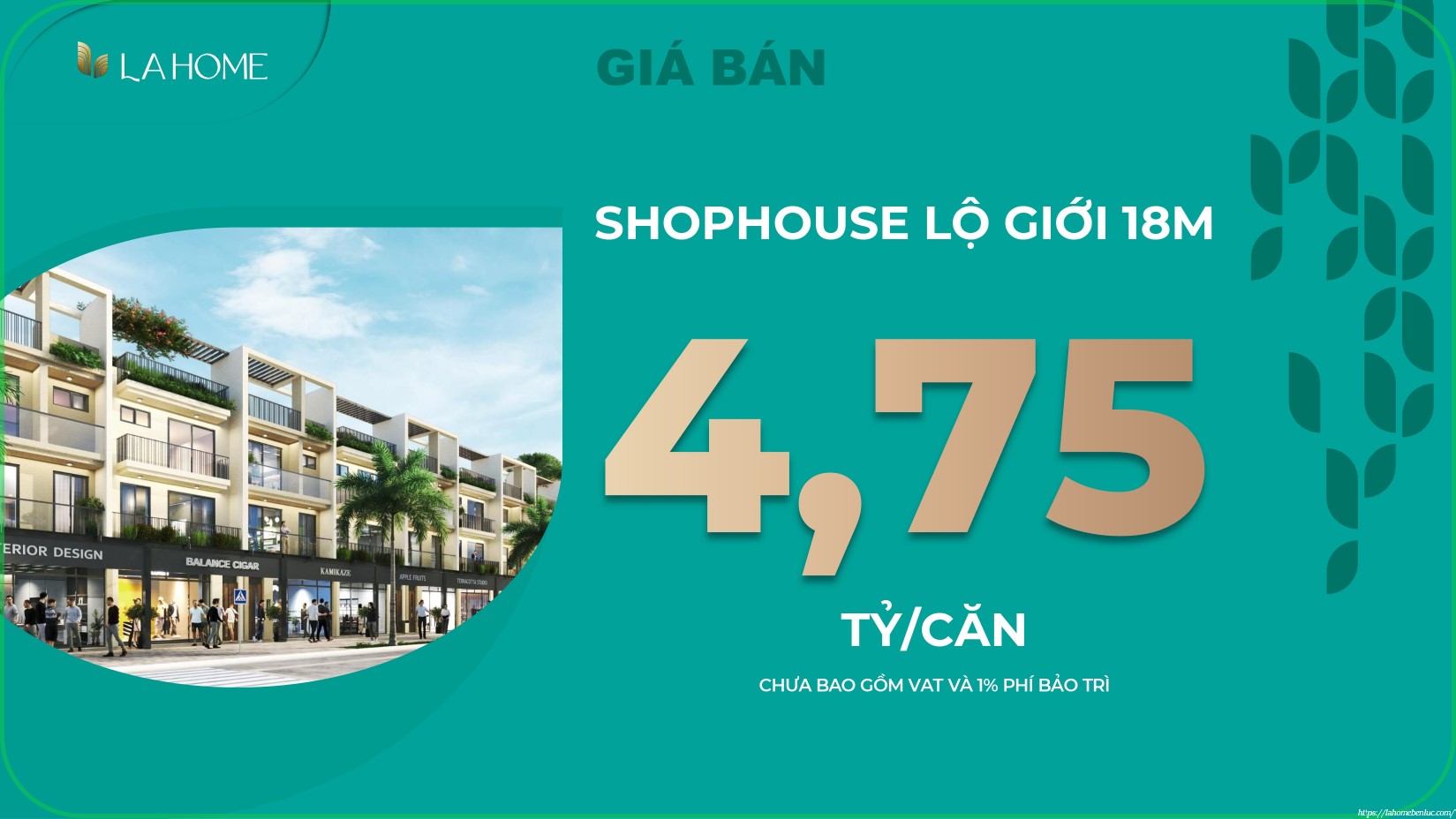 Giá Bán Shophouse La Home Mặt Tiền Lộ Giới 18m Có Tiềm Năng Sinh Lời Cao