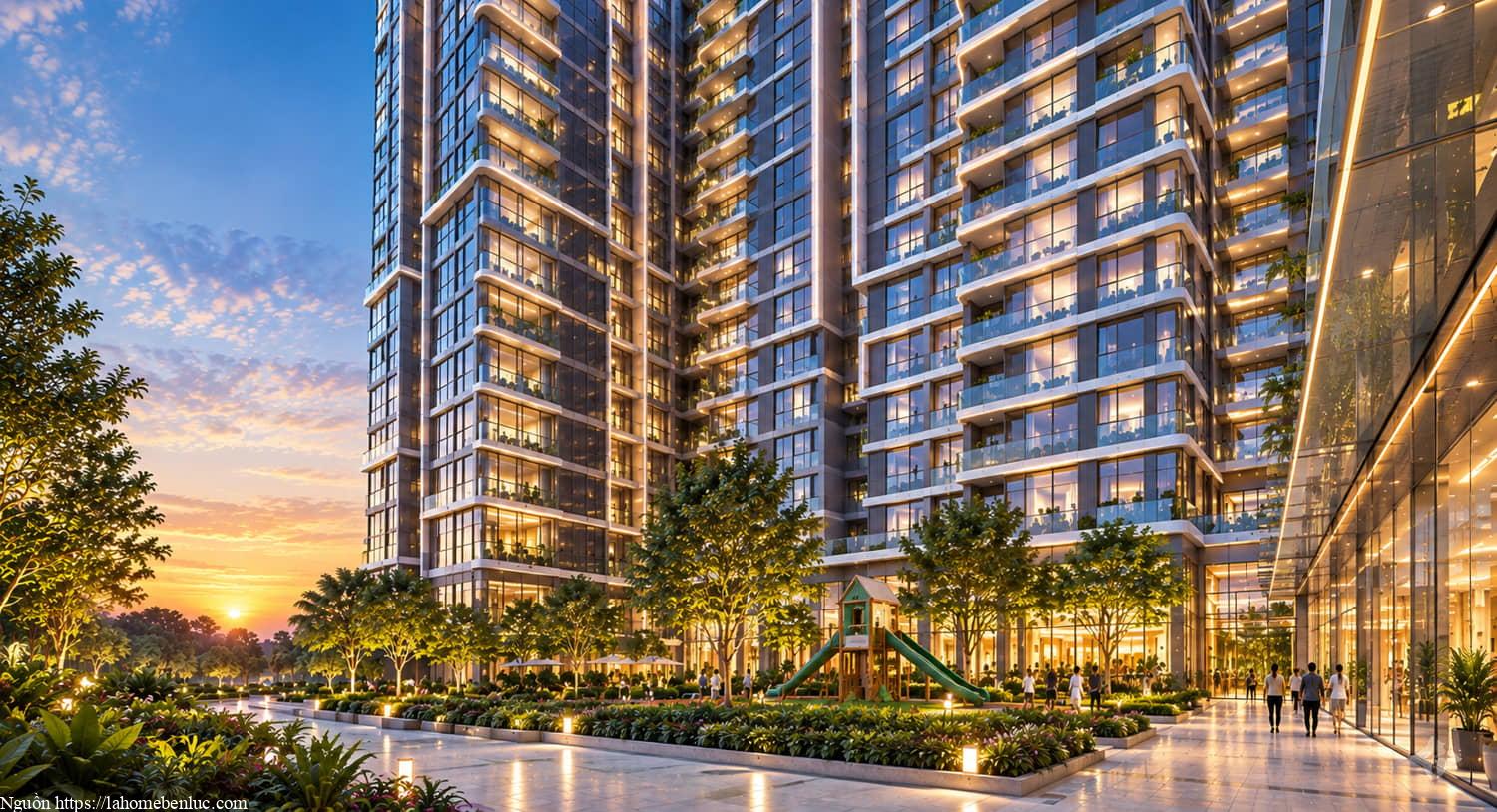 Kiến trúc Happy One Elite với tiết diện kính lớn nhất và ban công kính cong