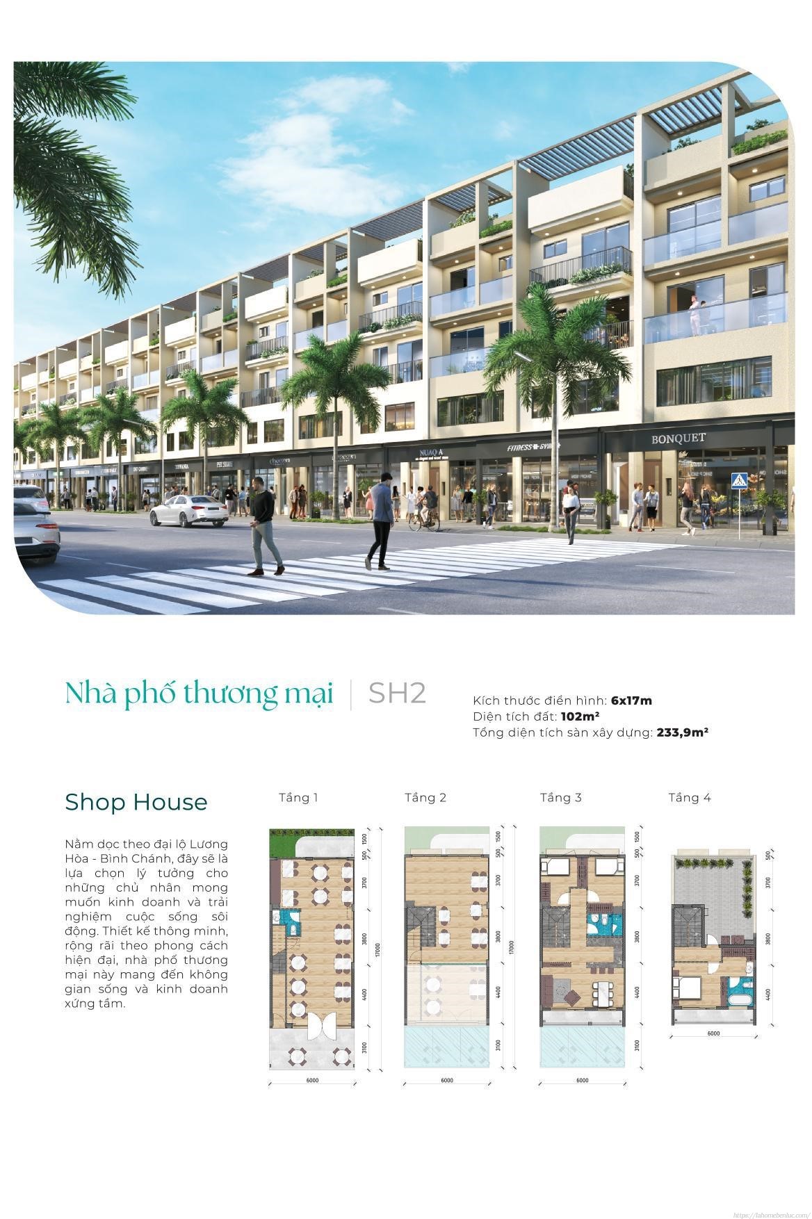 Nhà phố thương mại SH2 LA Home Bến Lức - LA SOL