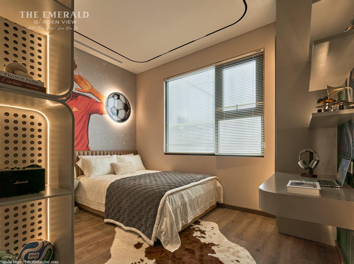 Phòng ngủ mẫu 2PN The Emerald Garden, cửa sổ rộng thoáng
