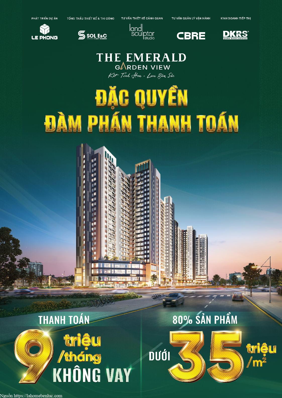 The Emerald Garden giá 35 triệu/m2, thanh toán linh hoạt 9 triệu/tháng
