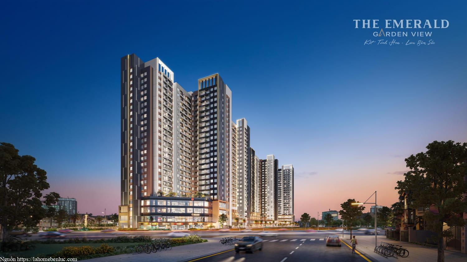 The Emerald Garden về đêm, phối cảnh quy mô 2.000 căn hộ tạo điểm nhấn kiến trúc đô thị trong khu vực