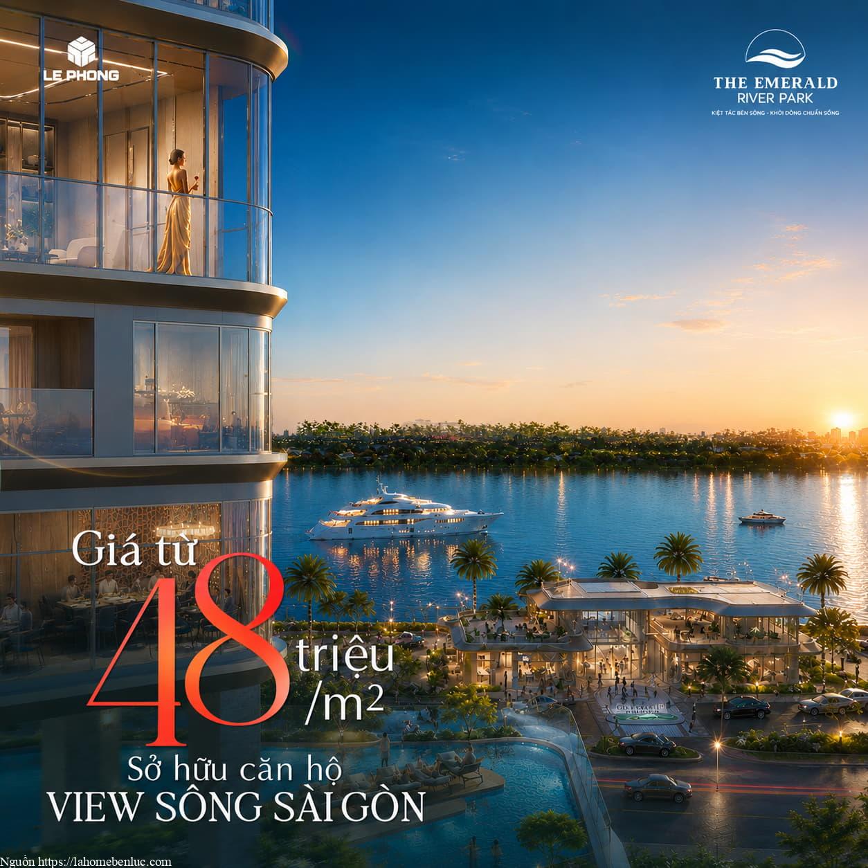 The Emerald River Park giá từ 48 triệu/m2, cơ hội sở hữu căn hộ hướng nhìn sông Sài Gòn