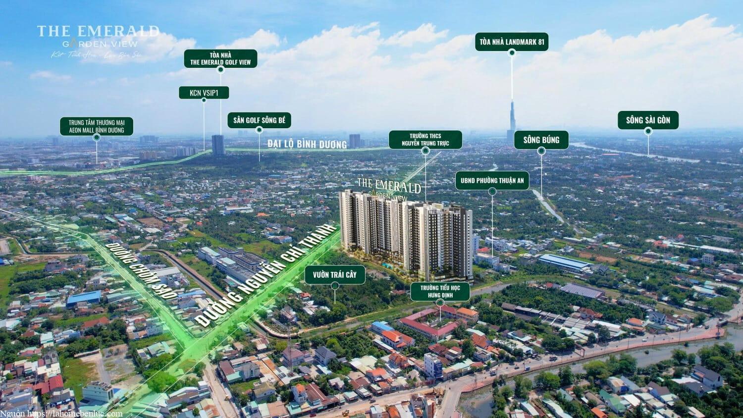 Tiện ích ngoại khu quanh khu liền kề The Emerald Garden View